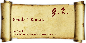 Groó Kanut névjegykártya